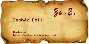 Zsohár Emil névjegykártya